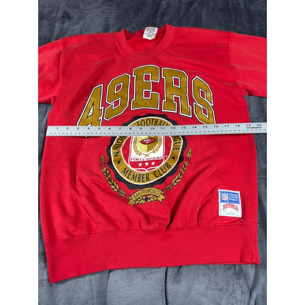 Vintage Nutmeg Mills San Francisco 49ers NFL Sweatshirt Red Mens Medium USA Made - Picture 6 of 11